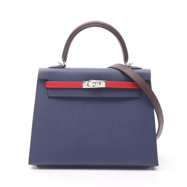 エルメス ケリー25 トリコロール ハンドバッグ バッグ レディース